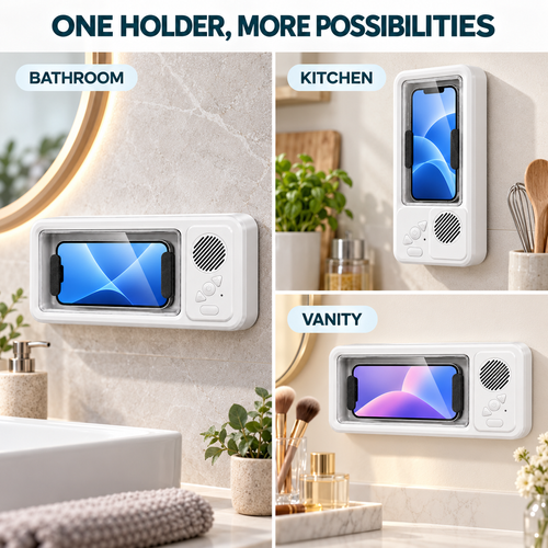 Bathroom waterproof mobile phone box with speaker