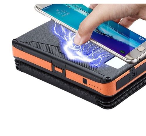 waterproof, dustproof and drop-proof foldable dual LED solar power bank solar portable power bank