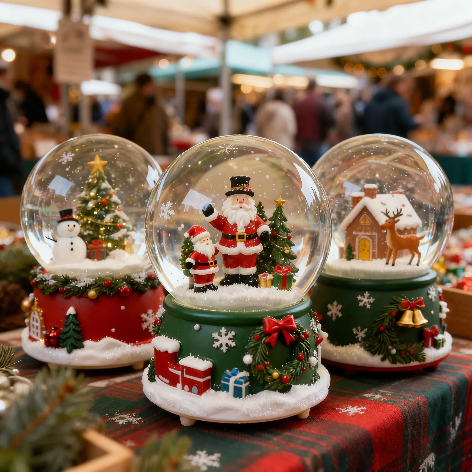 Santa Claus Crystal Ball Snow Magic Ornament Christmas Gift Music Box