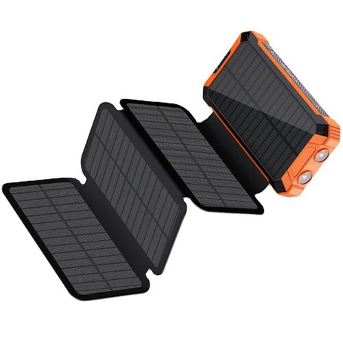 waterproof, dustproof and drop-proof foldable dual LED solar power bank solar portable power bank