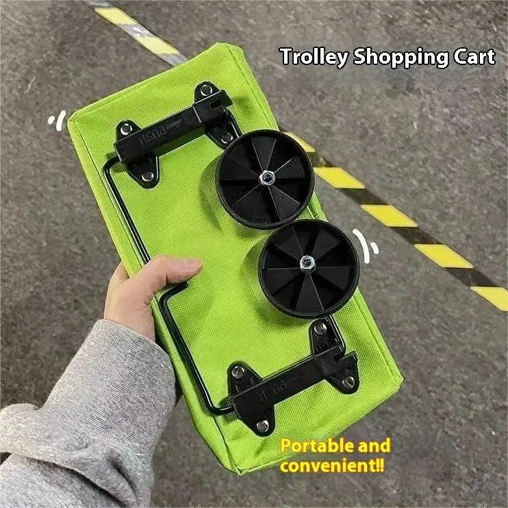 Wheeled foldable shopping bag