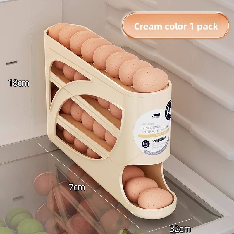 Hot selling egg automatic slide storage box refrigerator side door egg special fresh-keeping box