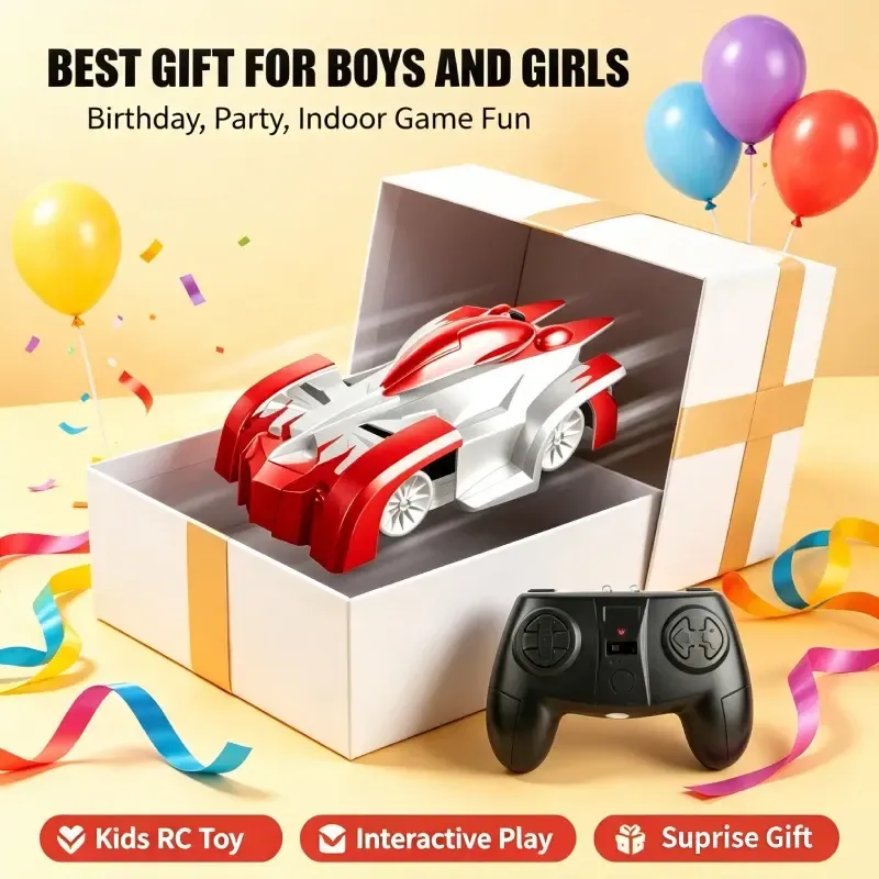 Wall climbing remote control racing car