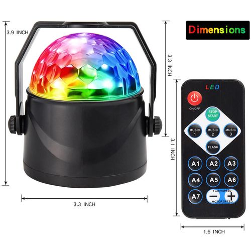 Disco Strobe Light with Remote Control Party Light Crystal Magic Ball RGB Stage Light