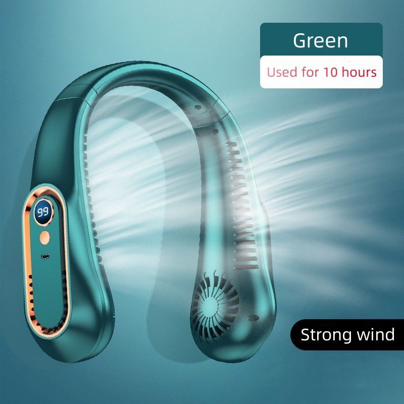 Neck hanging fan outdoor camping wearable USB charging bladeless portable charging fan