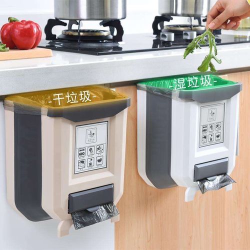 Wall-mounted kitchen trash can