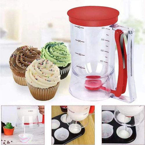 New Bestselling Rice Cereal Flour Automatic Distributor Cupcake Handheld separator Batter funnel measuring cup baking tool