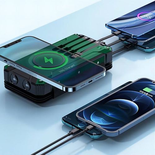 waterproof, dustproof and drop-proof foldable dual LED solar power bank solar portable power bank