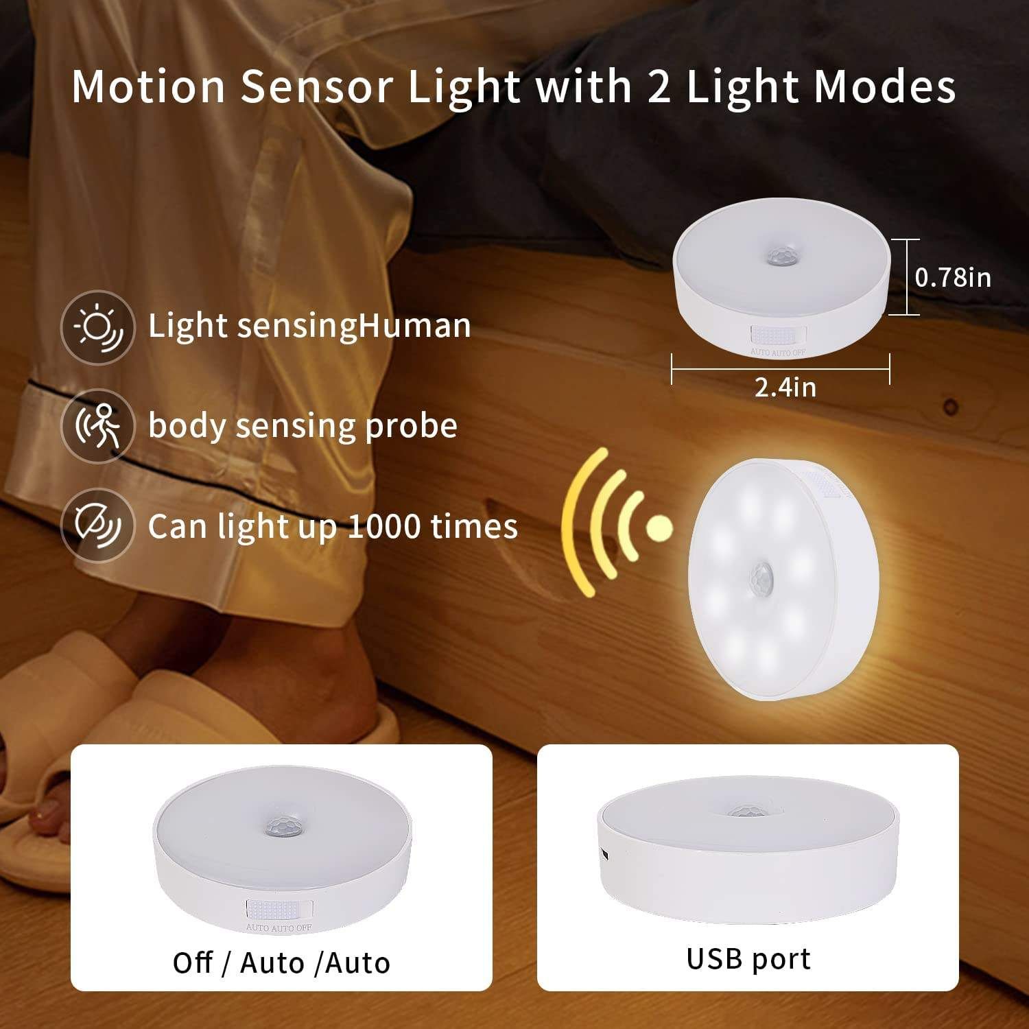 (3-pack)Human body induction light induction light control night light wholesale table lamp reading light wardrobe light cabinet light corridor dormitory