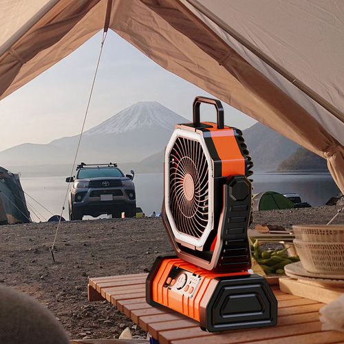 Outdoor Portable 20000 mAh Battery Powered LED Camping Fan with Light and Remote Control Outdoor Fan with Power Bank Function