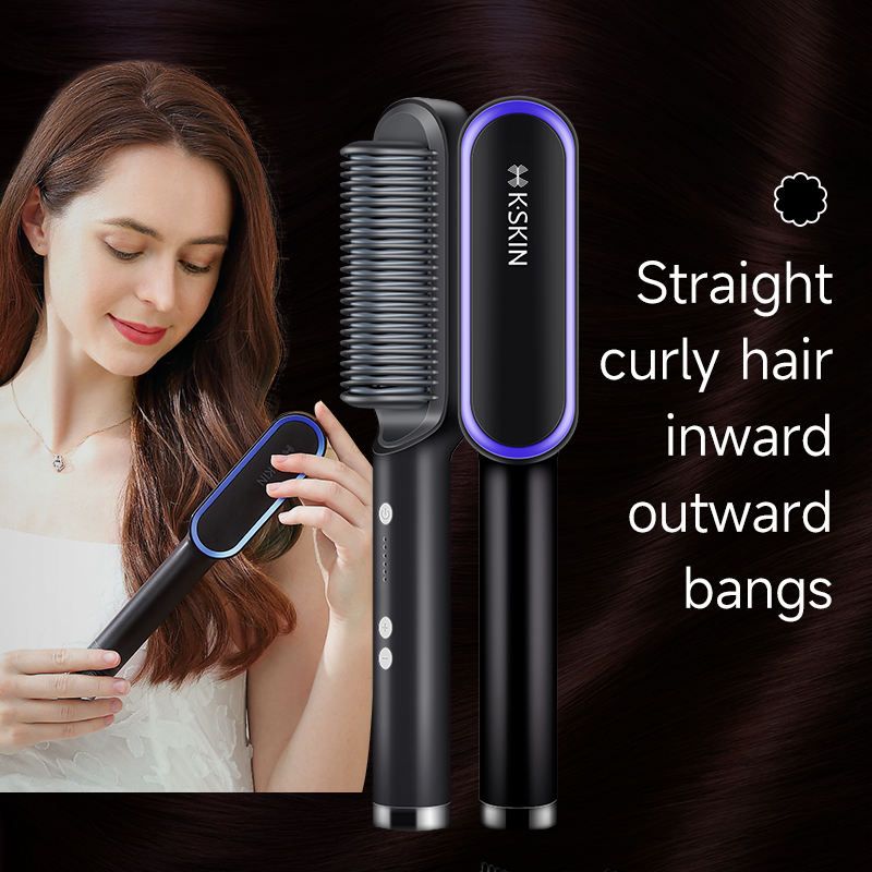 Bestselling hot K.SKIN Brand direct shipping comb portable infrared two-in-one straightener comb electric straightener