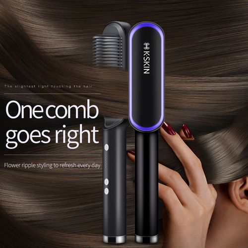 Bestselling hot K.SKIN Brand direct shipping comb portable infrared two-in-one straightener comb electric straightener