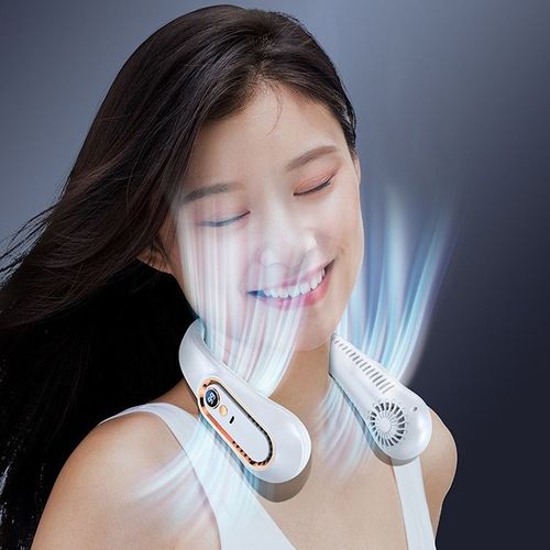 Neck hanging fan outdoor camping wearable USB charging bladeless portable charging fan