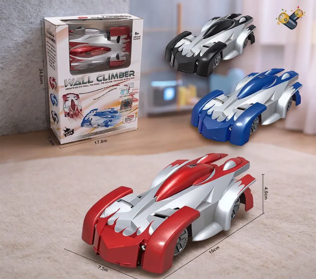 Wall climbing remote control racing car