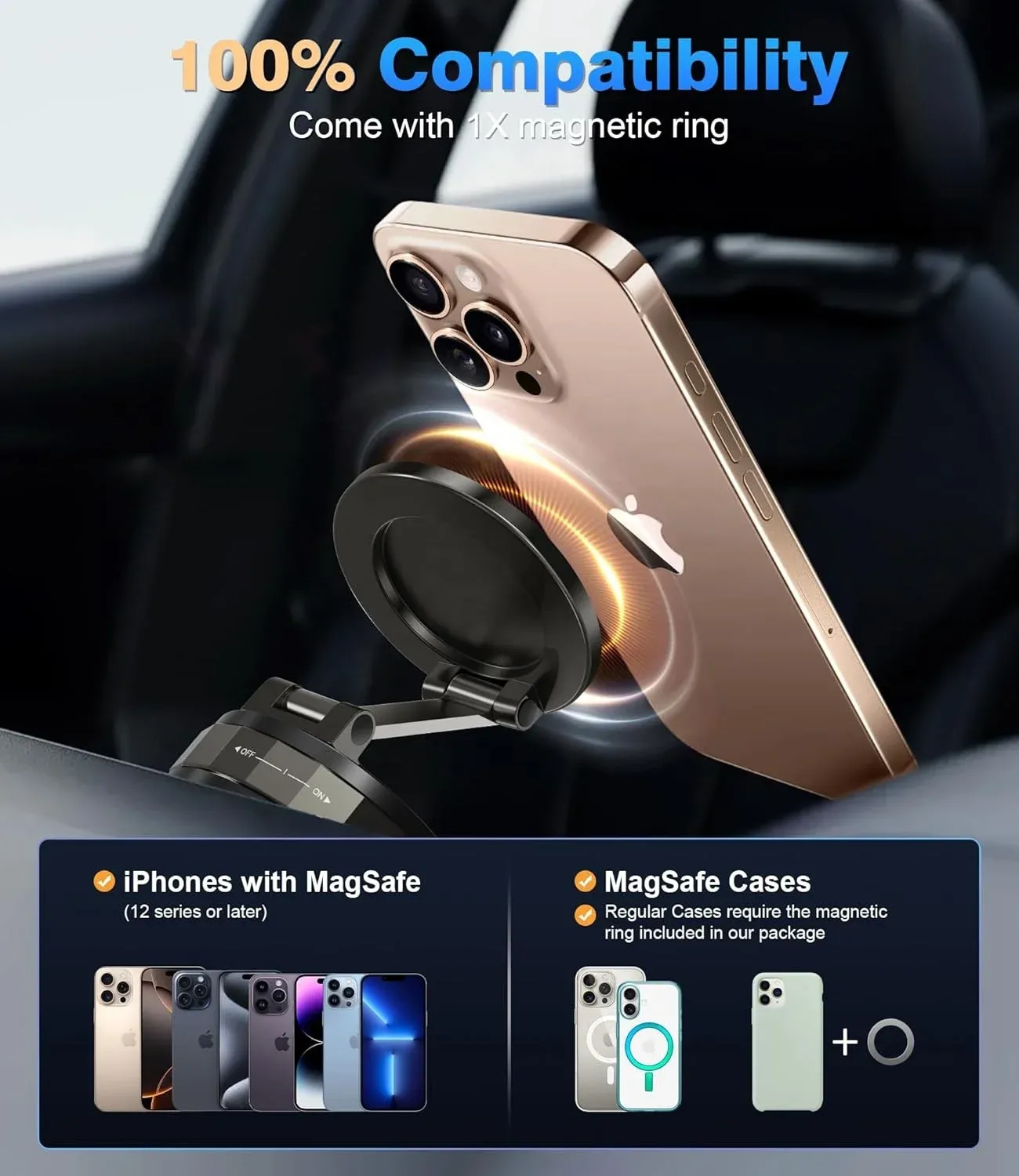 Portable Vacuum Magnetic Phone Holder