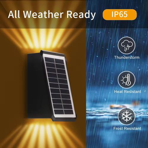 Bestselling solar 4Led 6Led outdoor up and down waterproof balcony courtyard landscape Villa garden decorative light outdoor wall lamp