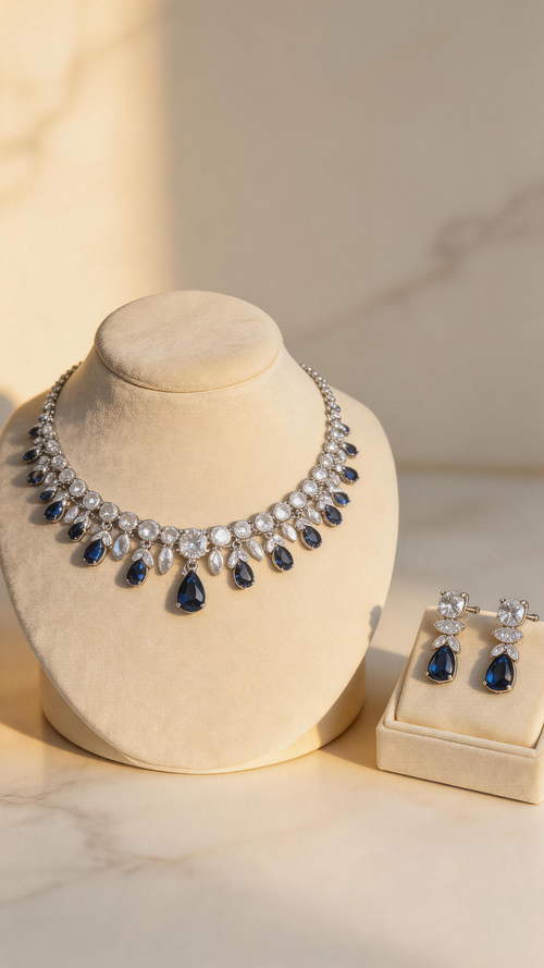 New arrival Dubai Ghana Nigeria Wedding Jewelry Display Set Luxury Necklace Earrings Cubic Zirconia Bridal Jewelry Sets