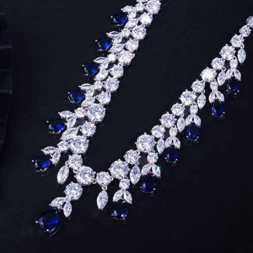 New arrival Dubai Ghana Nigeria Wedding Jewelry Display Set Luxury Necklace Earrings Cubic Zirconia Bridal Jewelry Sets