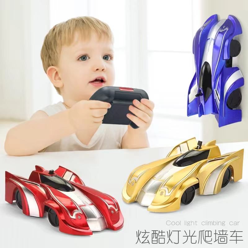Wall climbing remote control racing car