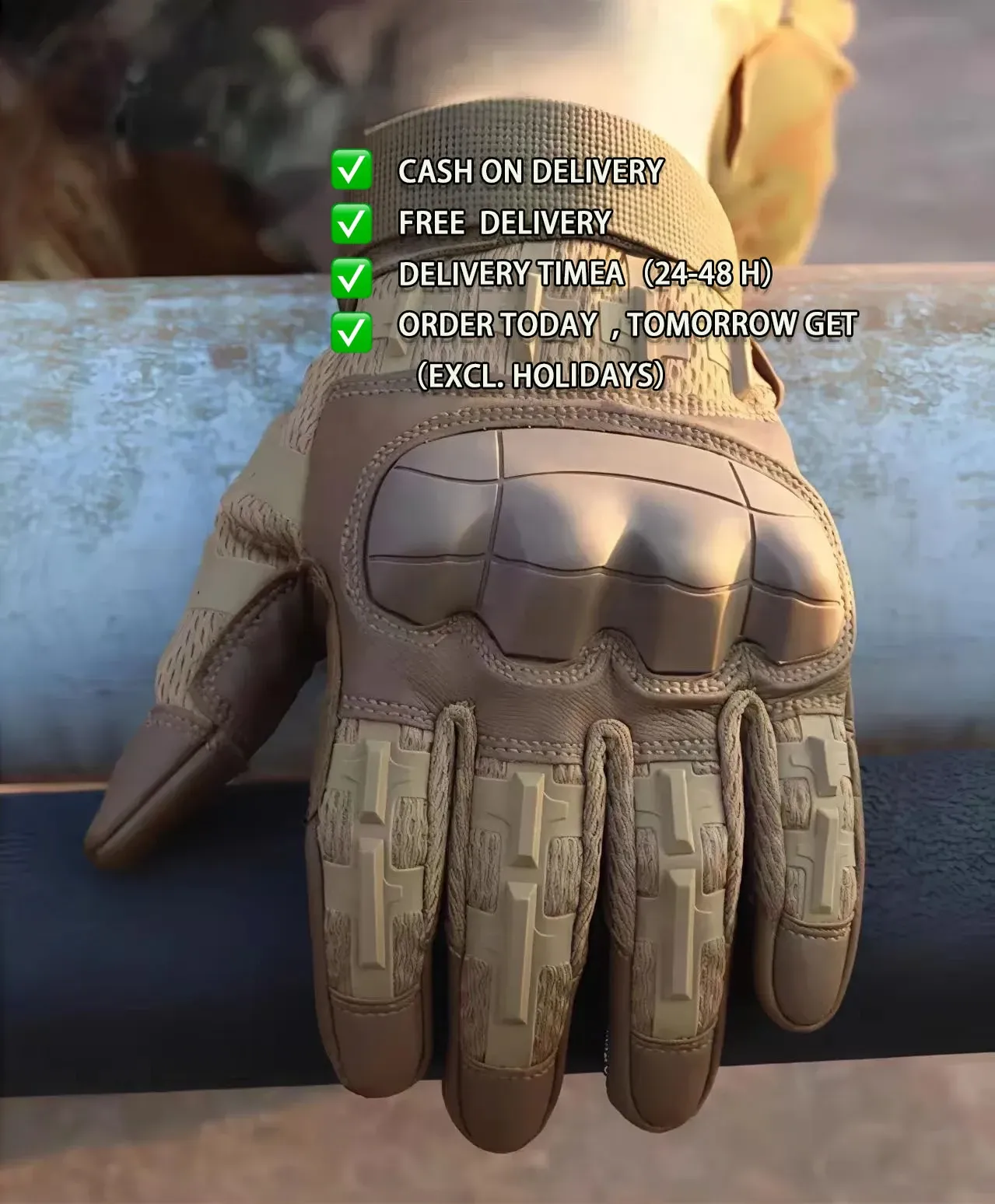 Tactical Gloves Cut-Resistant Non-Slip Wear-Resistant Tear-Resistant Touchscreen Compatible Hiking Climbing Shooting CS Cycling