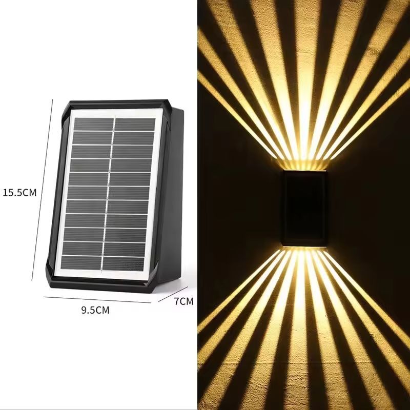 Bestselling solar 4Led 6Led outdoor up and down waterproof balcony courtyard landscape Villa garden decorative light outdoor wall lamp