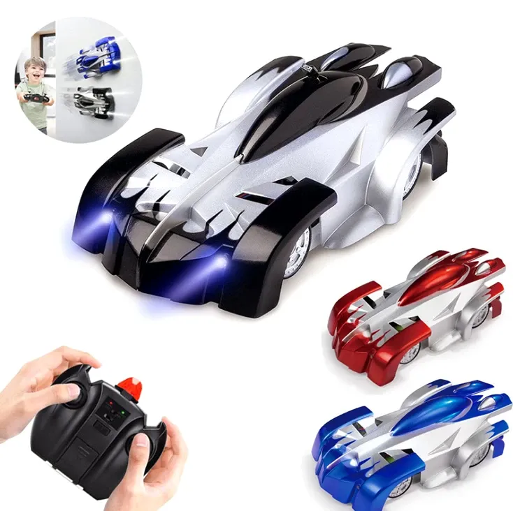 Wall climbing remote control racing car