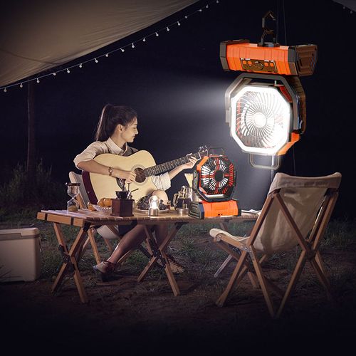 Outdoor Portable 20000 mAh Battery Powered LED Camping Fan with Light and Remote Control Outdoor Fan with Power Bank Function