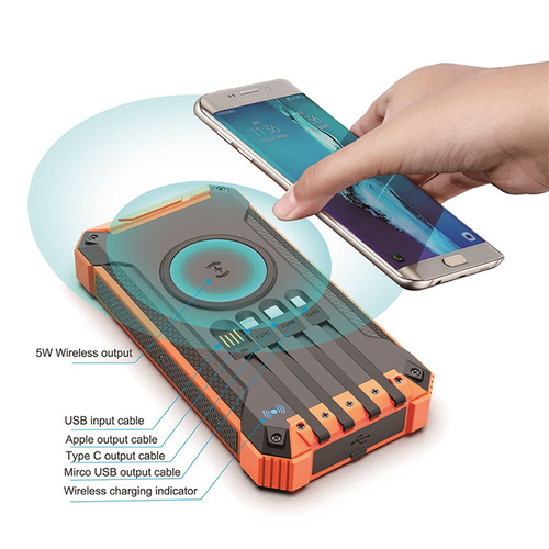 waterproof, dustproof and drop-proof foldable dual LED solar power bank solar portable power bank