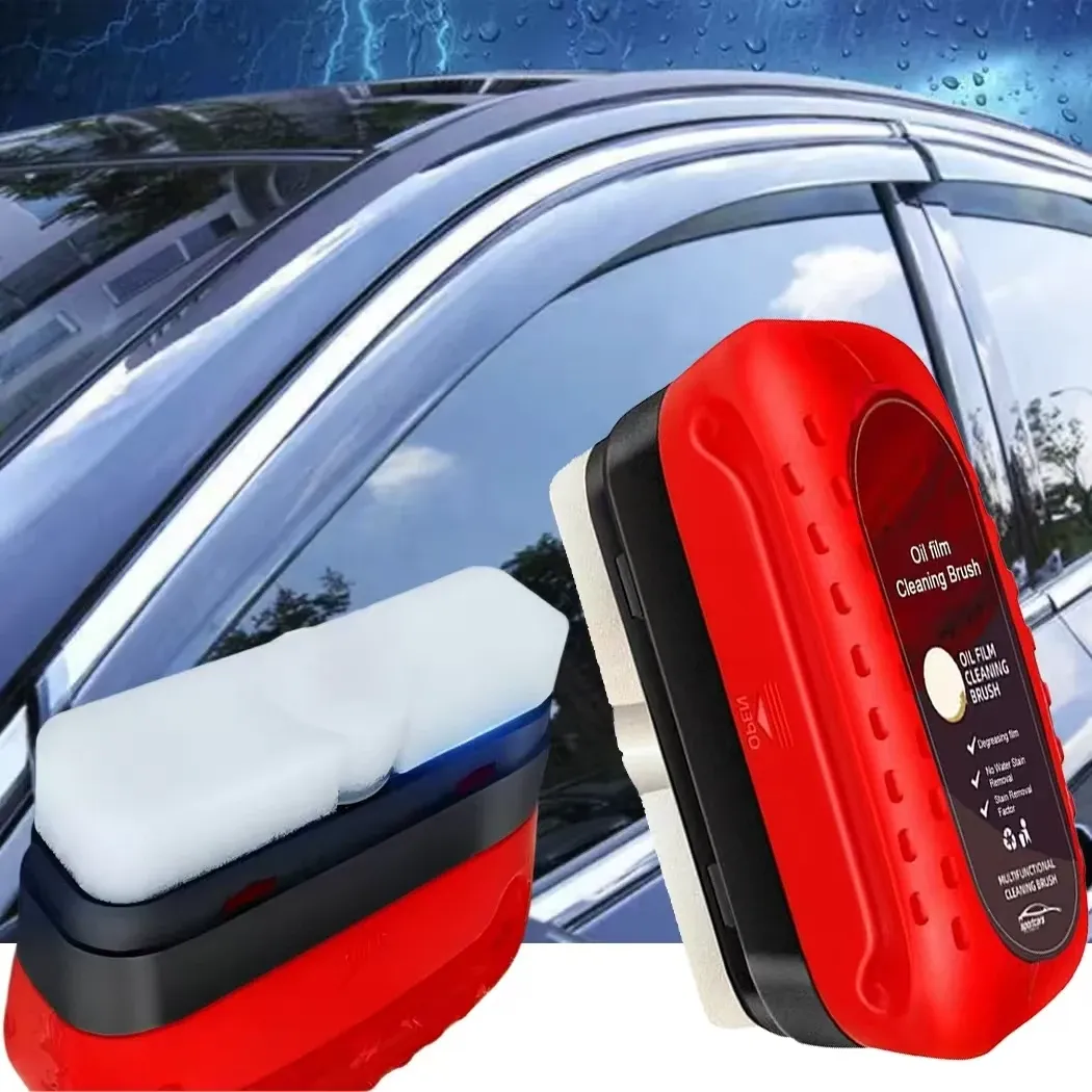 Car glass oil film cleaning brush