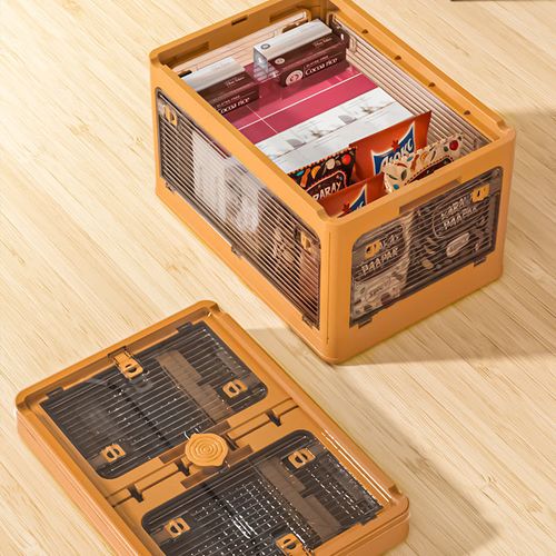 Foldable see-through storage box
