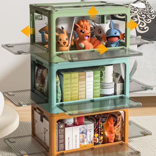 Foldable see-through storage box