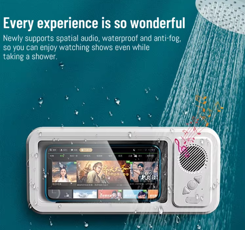Bathroom waterproof mobile phone box with speaker