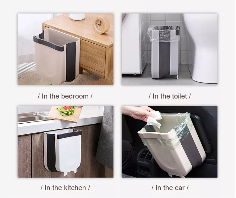 Wall-mounted kitchen trash can