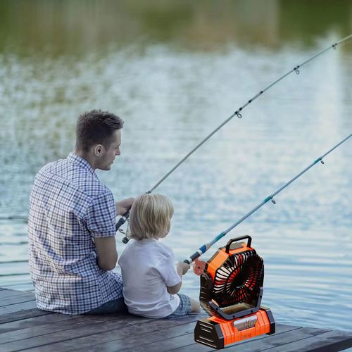 Outdoor Portable 20000 mAh Battery Powered LED Camping Fan with Light and Remote Control Outdoor Fan with Power Bank Function