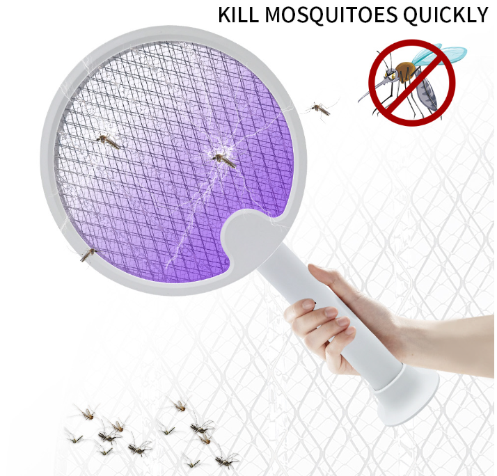 Two-in-one powerful electric mosquito swatter