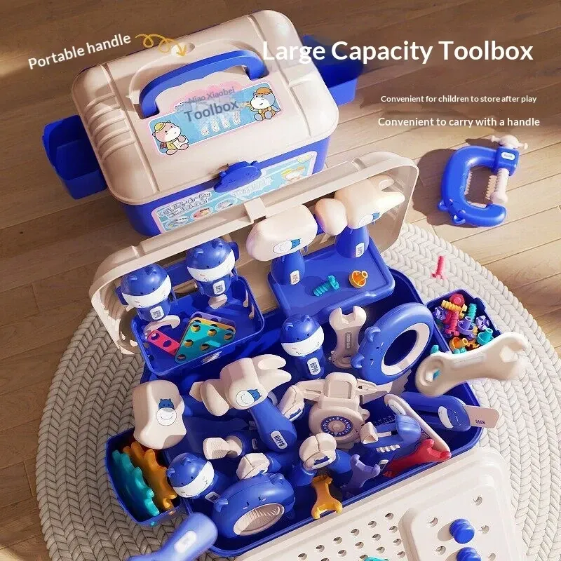 DIY Montessori Educational Toys for Children: Hippo Tool Assembly Set with Electric Drill Early Learning Building Kit