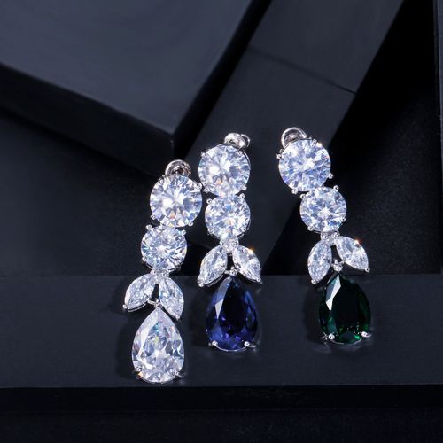 New arrival Dubai Ghana Nigeria Wedding Jewelry Display Set Luxury Necklace Earrings Cubic Zirconia Bridal Jewelry Sets