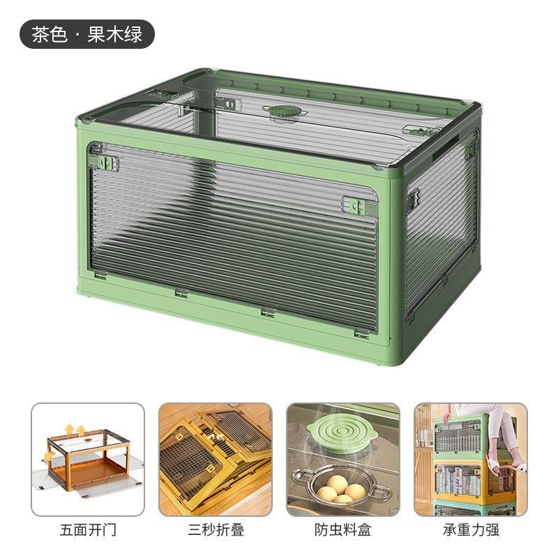 Foldable see-through storage box