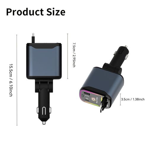 4-in-1 Retractable Car Charger
