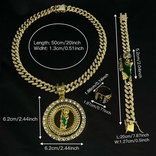 Chain San. Judas Ring Set
