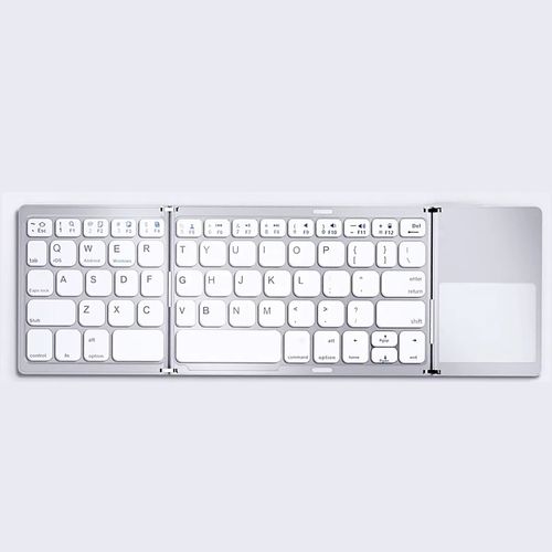 Pocket-sized Rechargeable Wireless Bluetooth Ultra-Thin Slim Mini Folding Keyboard with Touchpad Foldable Keyboard