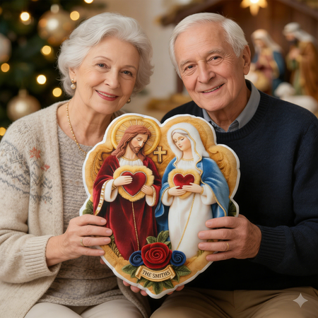 Sacred Hearts Christian Pillow - Personalized Gifts For Christian Family