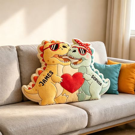 🦕 Personalized Dinosaur Family Plush Pillow