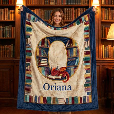 Fantasy Book Dragon Blanket, Personalized Gifts For Reading Lovers