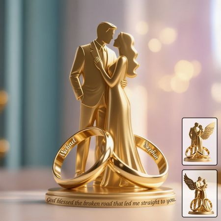 Couple Gift Couple Rings Personalized Couple Shaped Acrylic Plaque