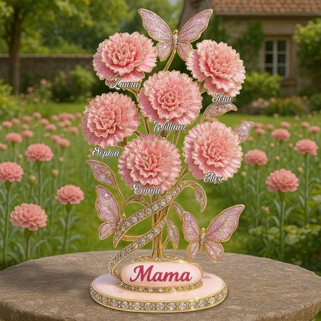 Personalized Gifts For Mom Plaque Carnation Flower