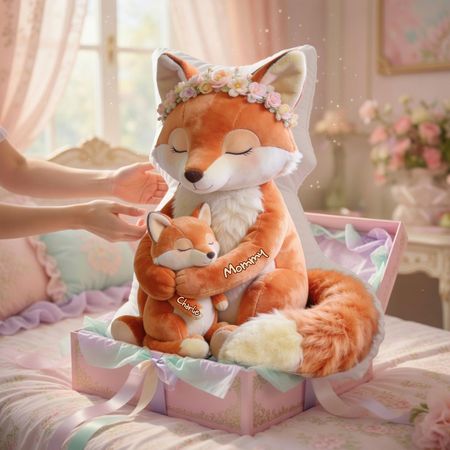 Fox Mom Pillow - Personalized Gifts For Mom