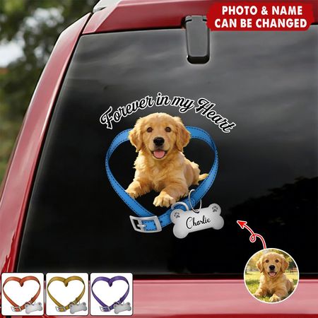 Custom photo forever in my heart Memorial car window sticker