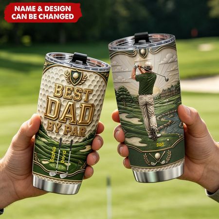 Best Dad By Par 20oz Tumbler - Personalized Gifts For Dad