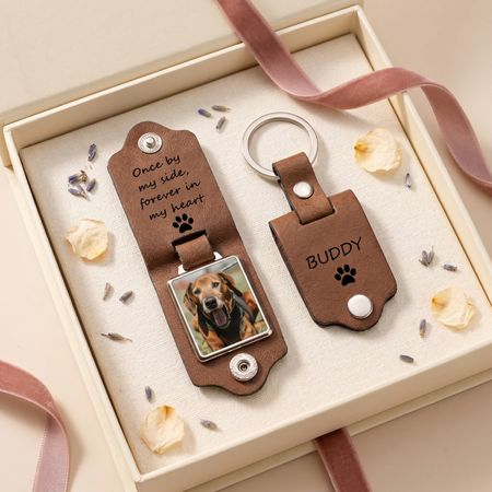 Personalized Pet Photo Memorial Keychain, Pet Loss Gift
